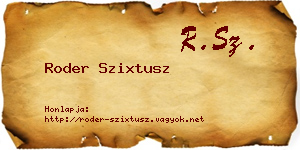 Roder Szixtusz névjegykártya